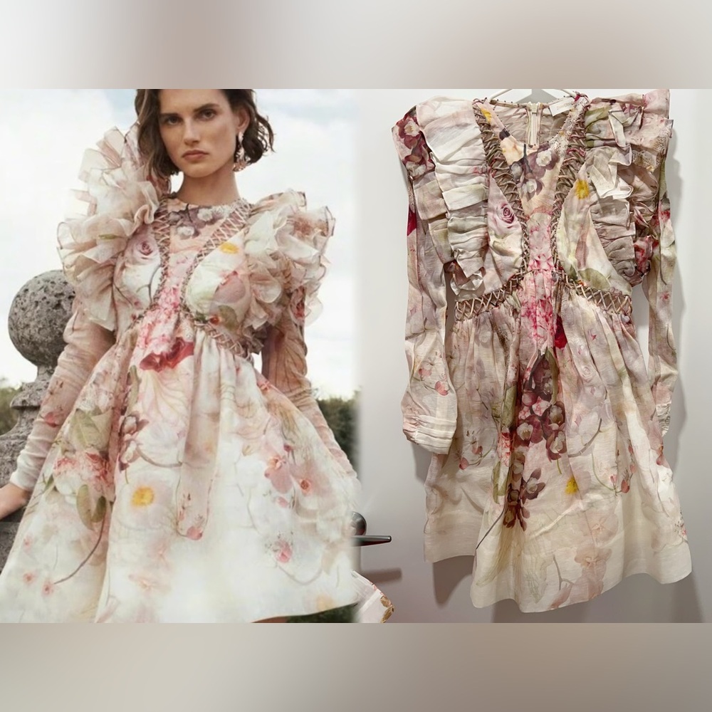 NWT AU1 Zimmermann Dancer Laced mini dress